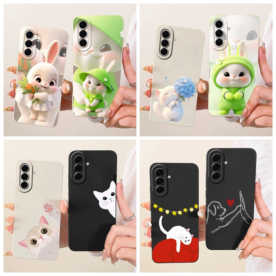 ฝาครอบป้องกันกล้องสําหรับ Samsung Galaxy A37 2025 กรณี SM-A376B น่ารักการ์ตูนแมวกระต่ายปลอกอ่อนสําหร