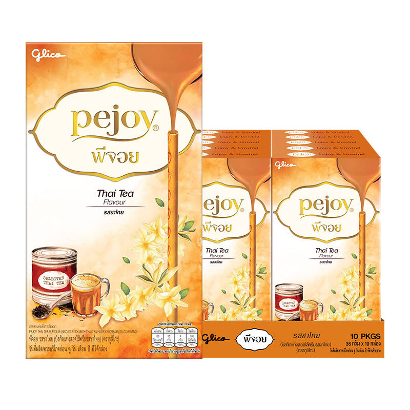 พีจอย บิสกิต รสชาไทย 36 ก. x 10 (PEJOY Biscuit Thai Tea 36 g x 10)