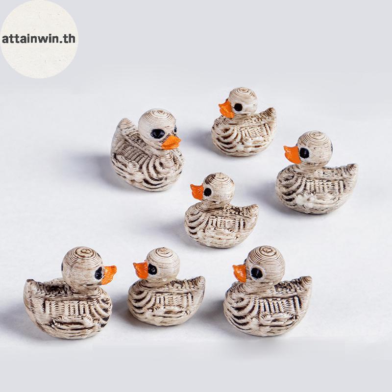 Attainwin 5PCS Mini Ducks Skeleton ตกแต่งฮาโลวีนเรซิ่นน่ากลัวเป็ด Miniatures ตกแต่งบ้าน Figurines Mi