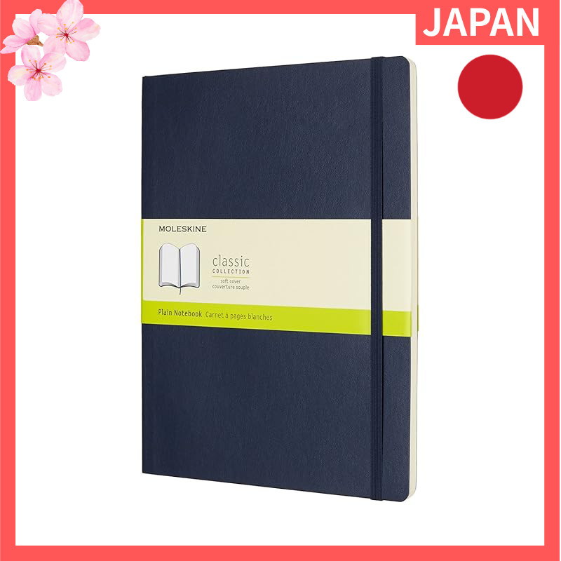 Moleskine Classic Notebook Soft Cover Plain XL Size Sapphire Blue QP623B20【Direct from Japan】
