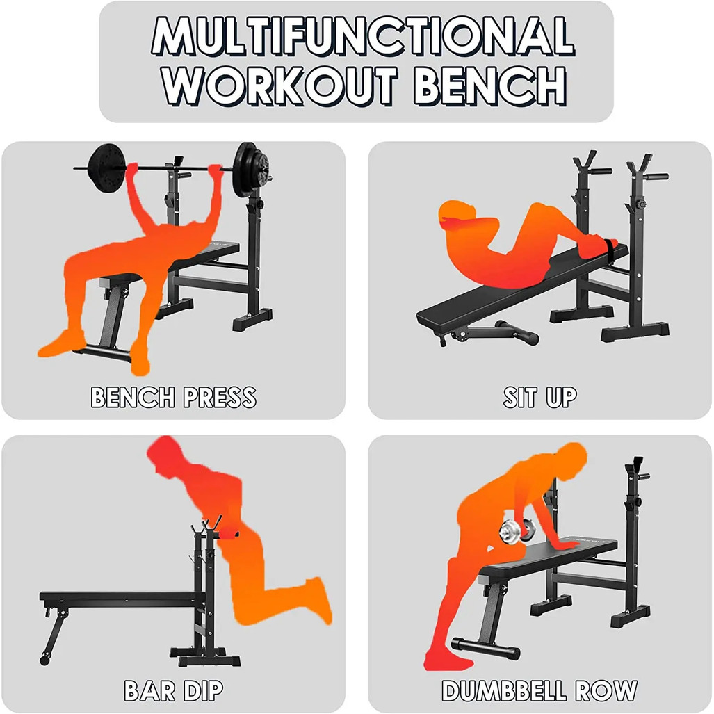 ปรับโลหะ Home Gym ออกกําลังกาย Bench กดและ Dumbbell น้ําหนัก Bench แบบพกพา Dip Stands สําหรับ Home U