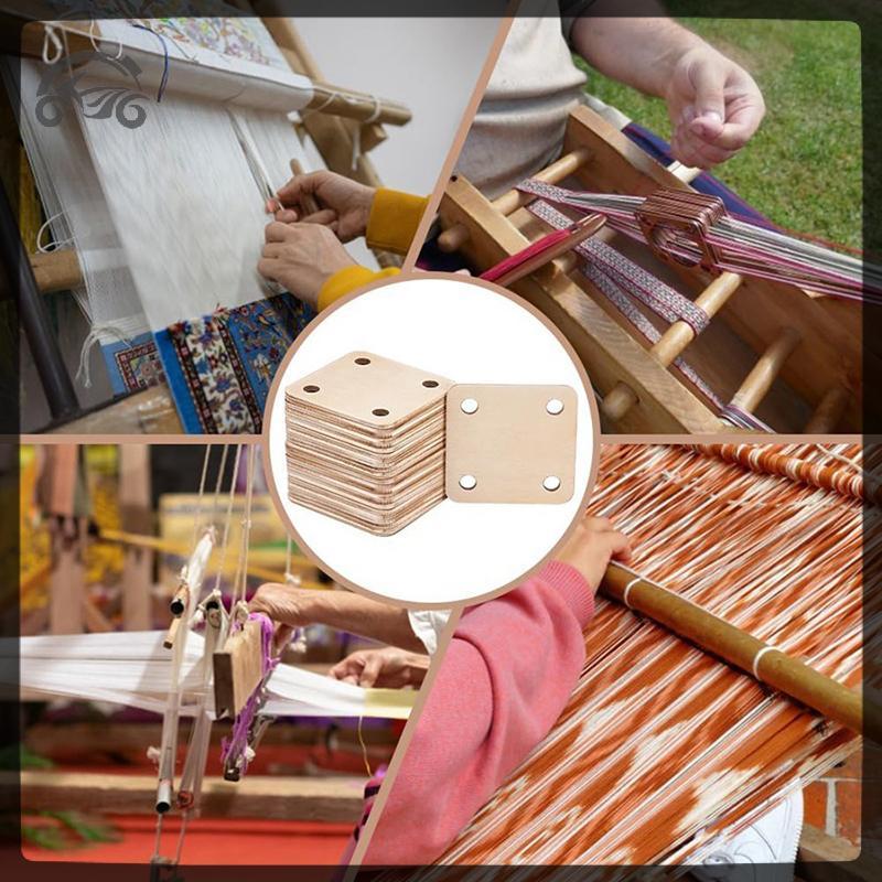 [8C11] 12/24/36 ชิ้นไม้สแควร์พื้นผิวเรียบทอการ์ด 4 หลุม Loom การ์ดทําด้วยมือทอเครื่องมือสําหรับ Loom
