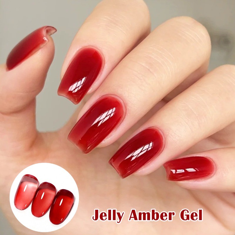 FOUR LILY Jelly Pink เล็บเจล Polish Vernish กึ่งถาวรเล็บเจลเล็บ LED เจล UV Nail Art ฐาน Top Coat