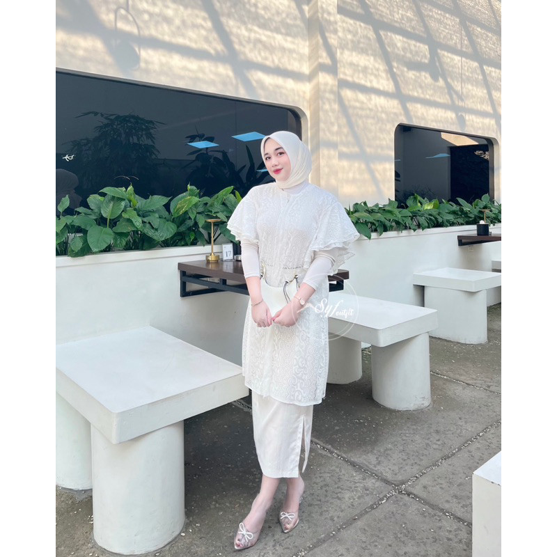 MALIKA OUTER BRUKAT CARDIGAN BRUKAT RUFFLE SLEEVE SLEEVE