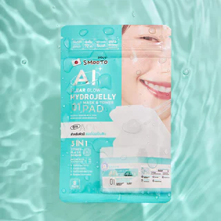 Smooto Clear Glow Hydrojelly Mask & Toner Pad 8 Pads โทนเนอร์แพด สมูทโตะ แบบซอง ไซส์พกพา สูตรควบคุมสิว.