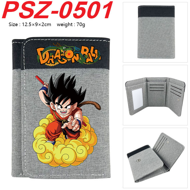 Dragon Ball Z ทริโฟลด์การ์ดโฮลเดอร์สำหรับเด็ก พร้อมกระเป๋าเงินและปุ่มซ่อน