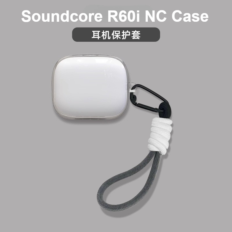 for Anker Soundcore R60i NC Cute Lanyard Transparent TPU Soft Case Soundcore P31i Protective Cover S