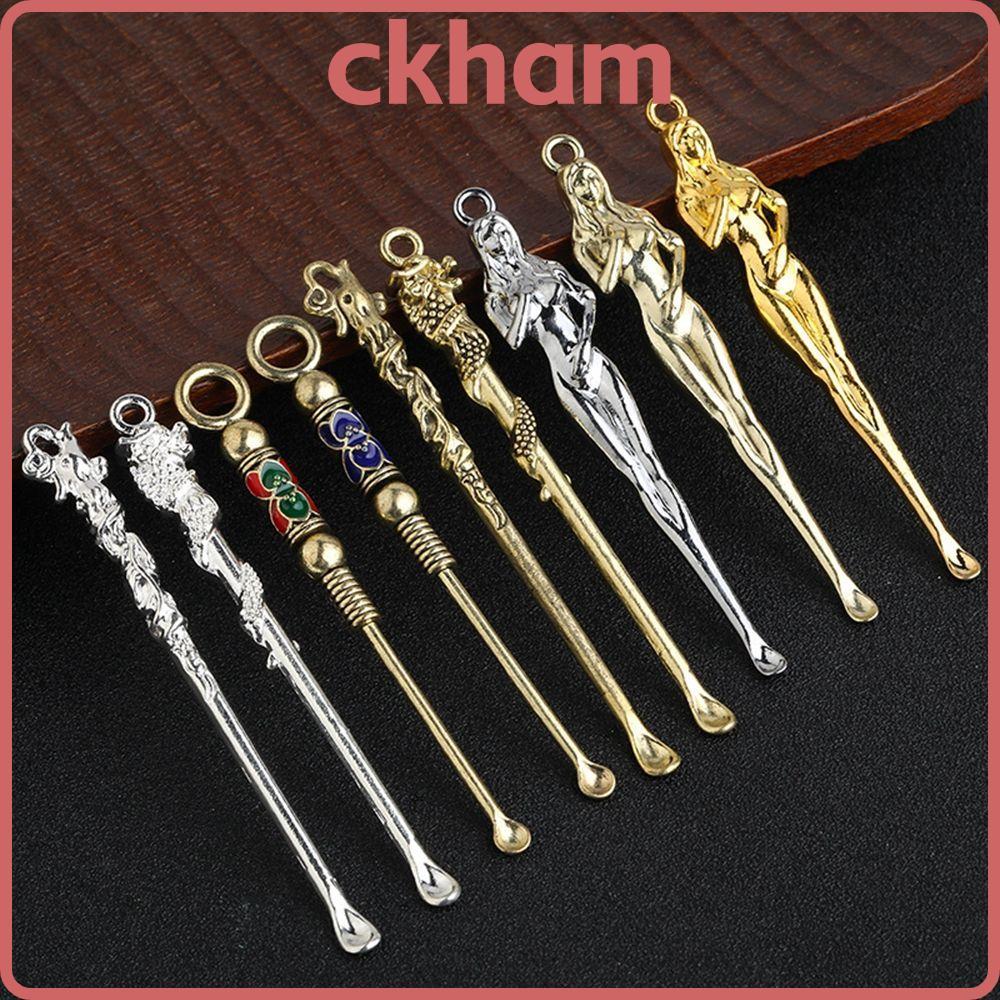 CKHAM Ear Spools Curette Cleaner Retro Brass Dragon Portable Ear Pick