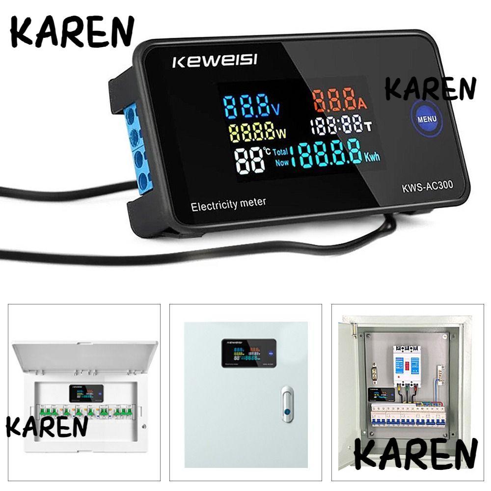KARENGOODS Wattmeter Professional มัลติฟังก์ชั่น KWS-AC300 แอมป์มิเตอร์พลังงานกระแสไฟฟ้า
