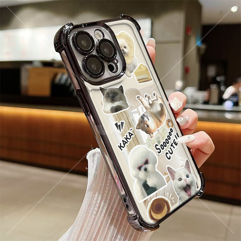 เคส Samsung S25 FE S26 S26 Ultra S26 EDGE S25 EDGE เคสกันกระแทกสี่มุมสําหรับแมวและสุนัข