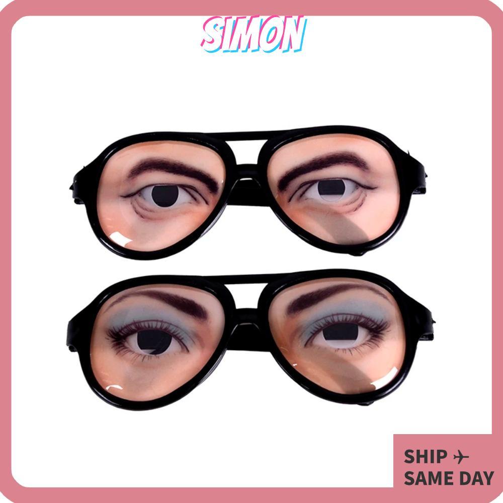 SIMON แว่นตาตลก, Photo Booth Props April Fools Day ความแปลกใหม่แว่นตา, ของขวัญ Eye Ball Performance Props Gag Prank ของเล่น Party