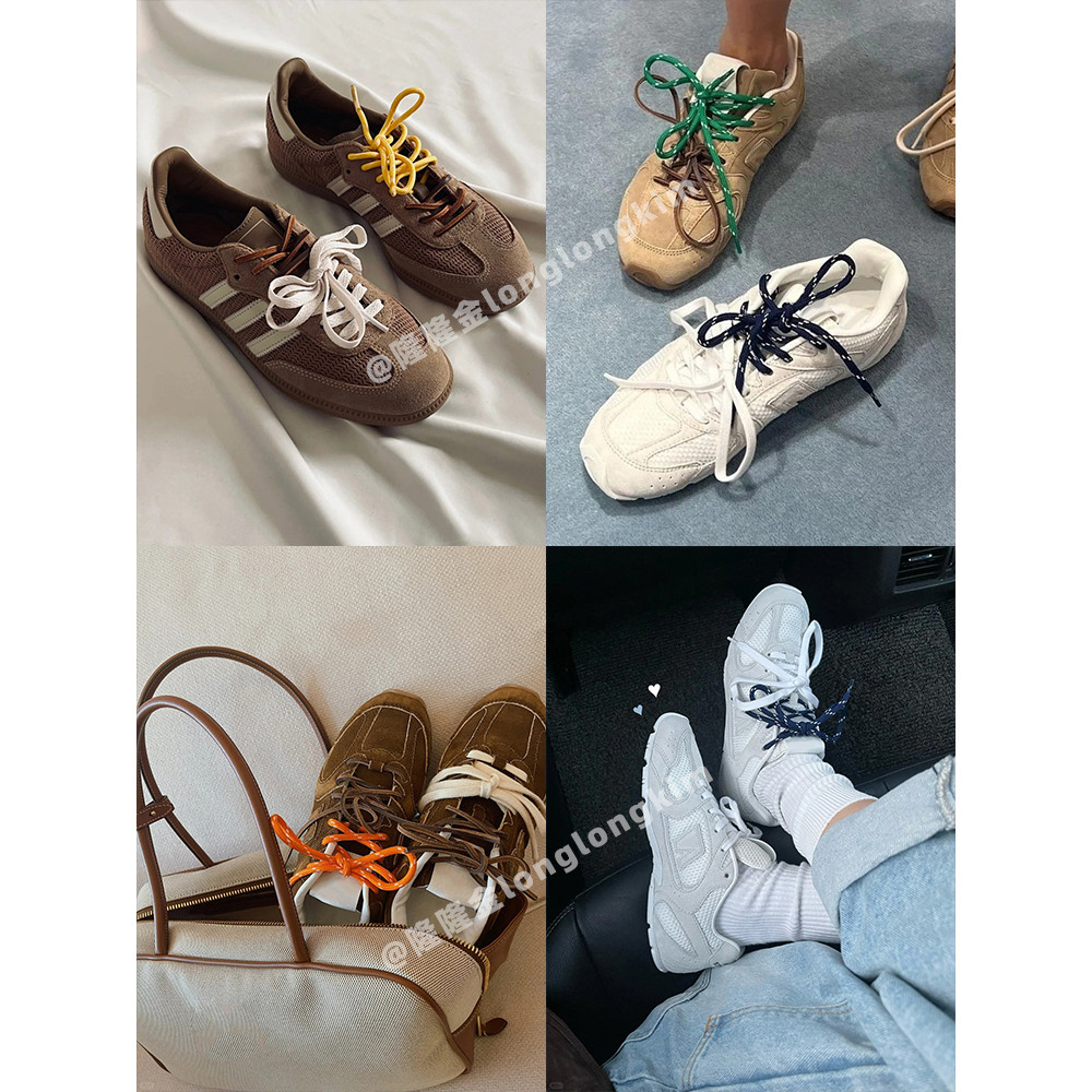 Shoelaces Shoelaces เหมาะสําหรับ Mumi Laces สีเขียวสไตล์เดียวกัน Retro รองเท้าเทรนนิ่งเยอรมันรองเท้าผ้าใบ diy