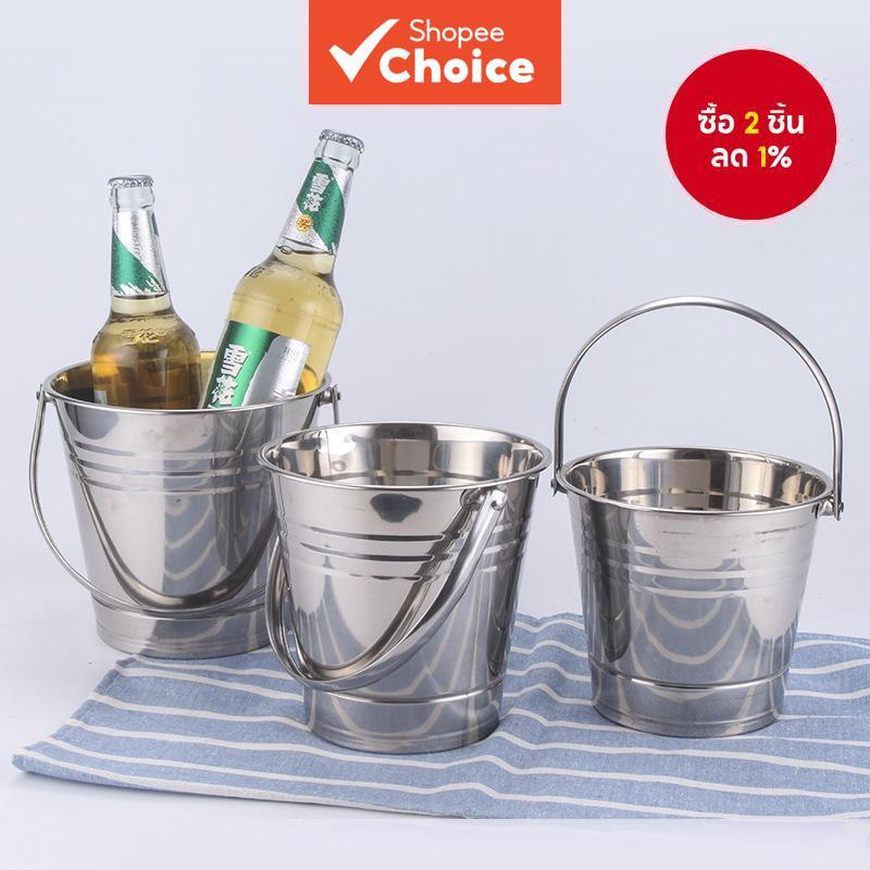 ถังน้ําแข็งสแตนเลสชั้นเดียวพร้อมน้ําแข็งไวน์ประกายและที่จับ เบียร์ไวน์แดง