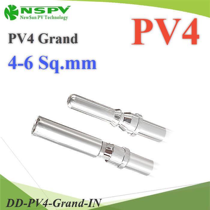 .ข้อต่อสายไฟ PV-4 MC4 แบบหนา ข้อต่อเข้ากล่อง PV4 Grand 4-6 Sq.mm. (เฉพาะแกนใน) DD