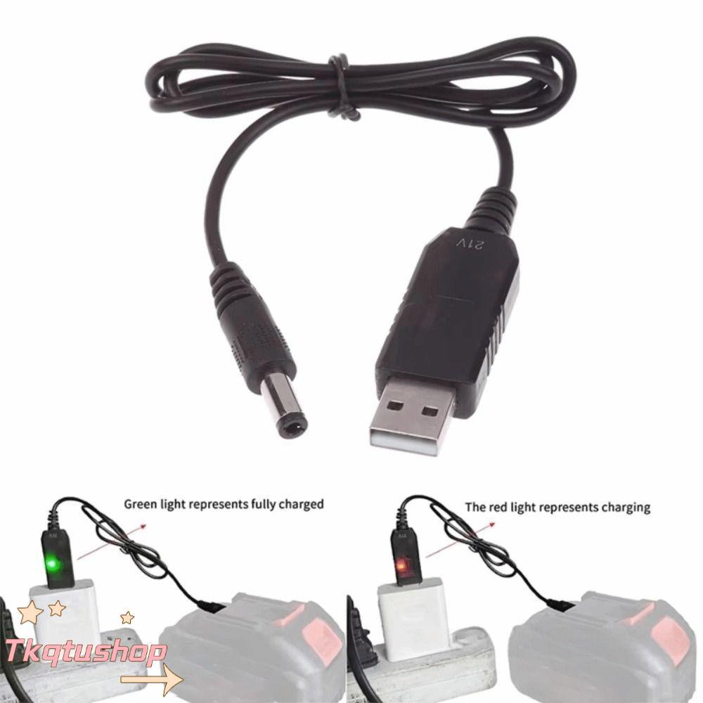 IMIHAN1 21V สายชาร์จแบตเตอรี่, DC Interface Boost Conversion 5V ถึง 21V Boost Cable, Dedicated USB A