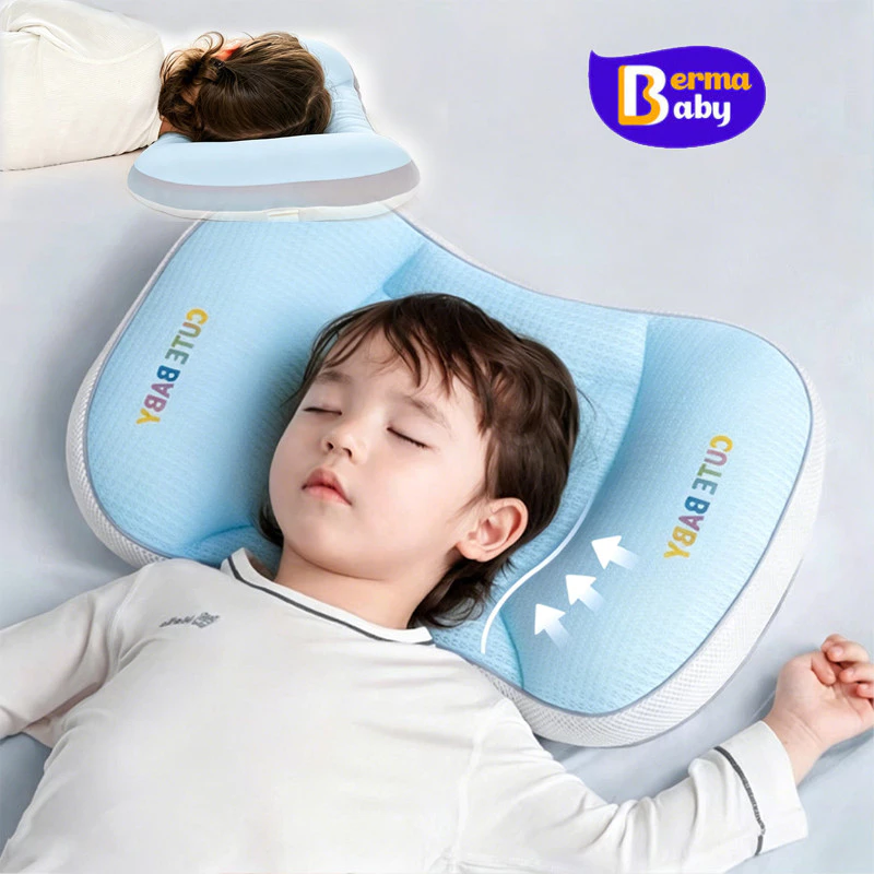 Berma Baby หมอนเด็ก 6 เดือน-12 ปี นุ่มสบาย ใช้ได้ทุกฤดู หมอนไหมเย็น สามารถช่วยให้เด็กนอนหลั หมอนเด็ก