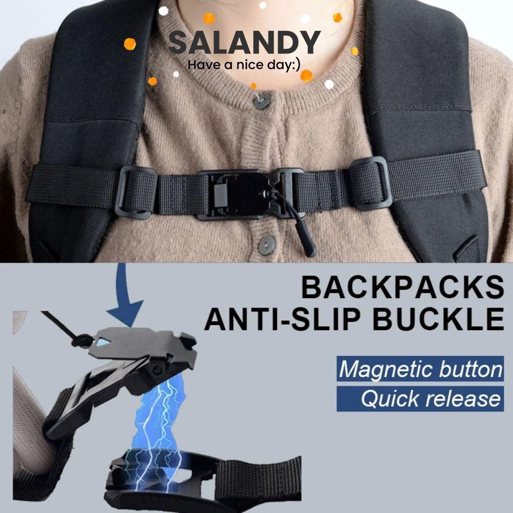 SALANDY Chest Pack Strap, Magnetic Adjustable Backpack Strap, Durable Accessories Bag Strap