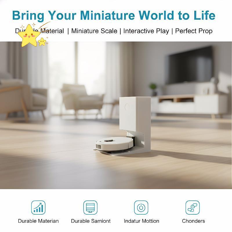 [JBTH] Dollhouse Mini Robot Vacuum Cleaner 1 12 Scale Miniature Sweeper เครื่องประดับตกแต่งที่สมจริง
