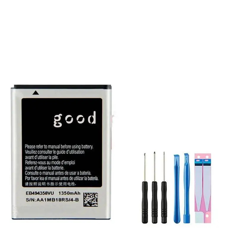 3.7V 1350mAh EB 494358 VU สําหรับ Samsung Galaxy Ace S5830 S5660 S7250D S5670 i569 I579 GT-S6102 S68