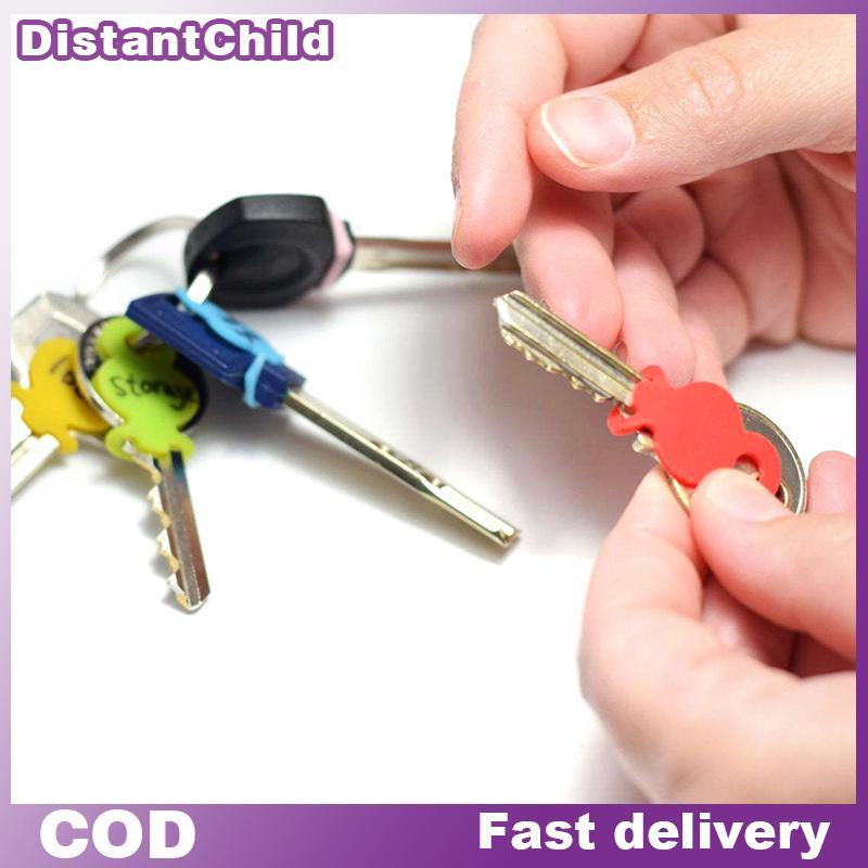 DSTH 12 ชิ้น/เซ็ต Multicolor Key Top ครอบคลุมหัวหมวกแท็ก ID Markers ผสม Toppers สีระบุแหวนซิลิโคน Key Case DSS