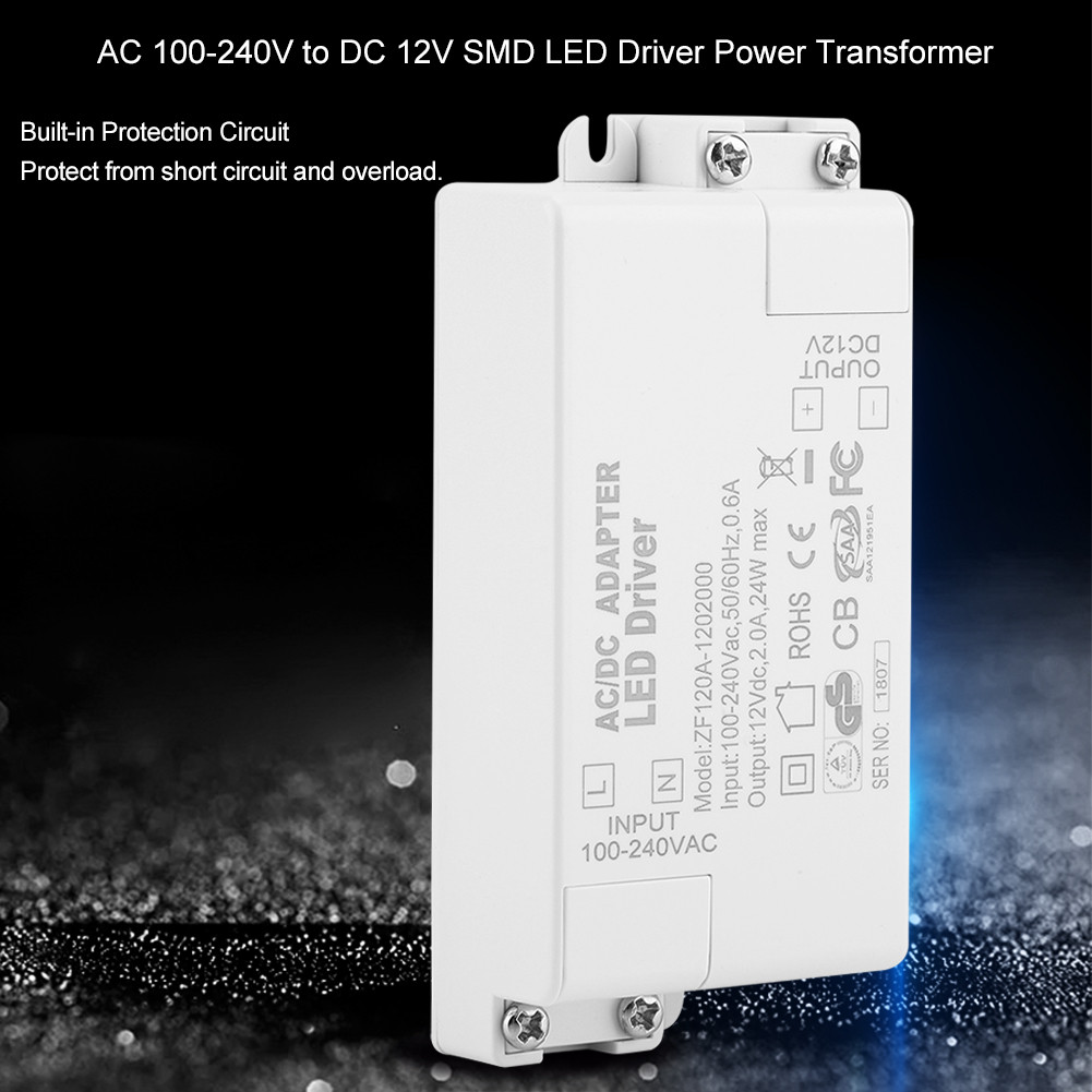 audiohome.th tomvorks AC 100-240V to DC 12V LED Driver Power สำหรับ MR11 G4 MR16 GU5.3 หลอดไฟ (12W)