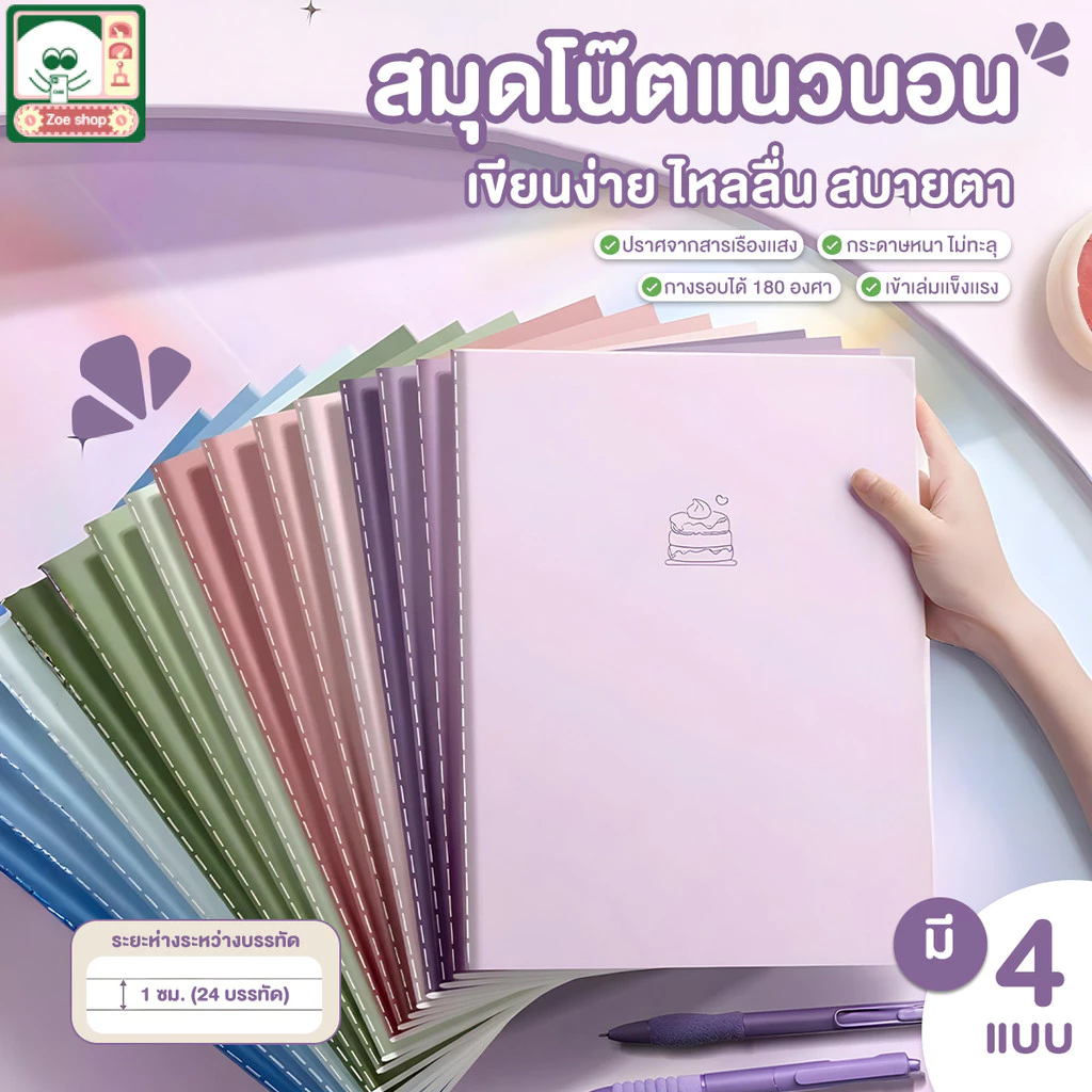 สมุดโน๊ต สมุดโน๊ตริมลวด B5 วางราบได้ 180 องศา หนาขึ้น เย็บเล่ม หน้ากระดาษไม่หลุด สมุดบันทึกสวยงาม