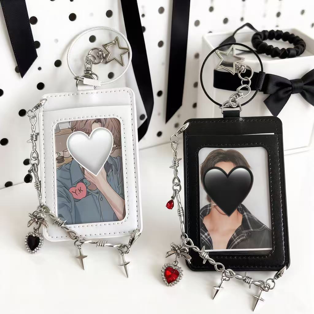 Diablo Series Photo PU Card Holder กระเป๋าพวงกุญแจโลหะ Thorn Chain Card Sleeve