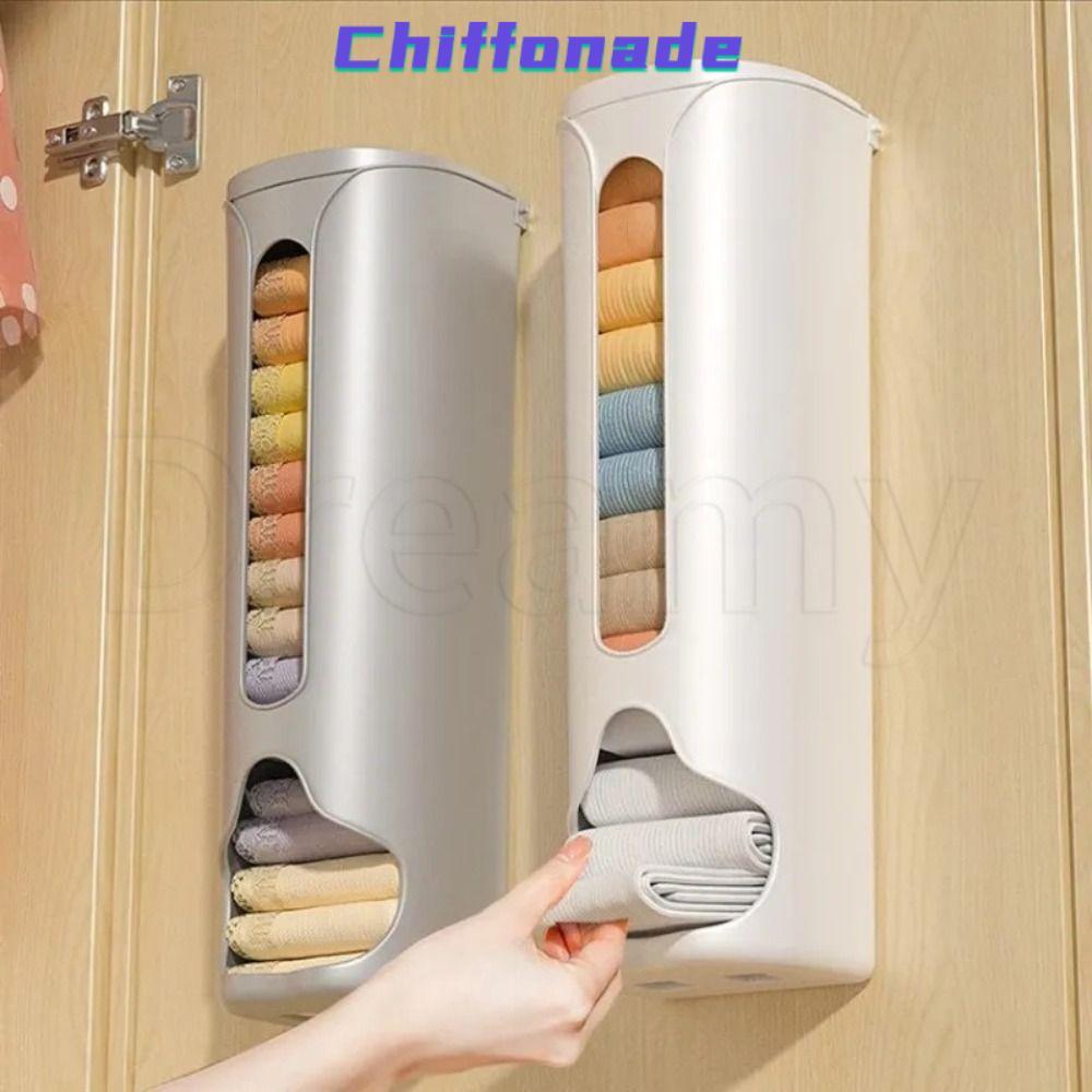 Chiffonade หยูรุยี่ เครื่องจ่ายถุงขยะ, กล่องเก็บชุดชั้นในกันฝุ่นแบบมีกาวในตัว, ความจุขนาดใหญ่ติดผนังประหยัดพื้นที่ถุงเท้ากางเกงจัด