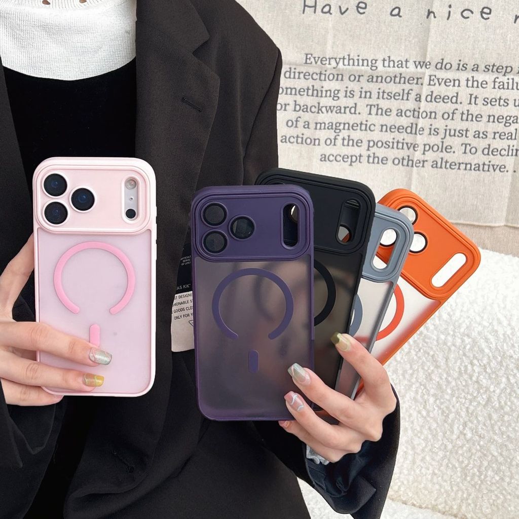 🚚Case For เคส iPhone 17 16 15 14 13 12 11 Pro Max เคสไอโฟน17 เคสแม่เหล็กดีไซน์หรู ผิวสัมผัสแบบด้าน พร้อมขอบเลนส์โปร่งแสง