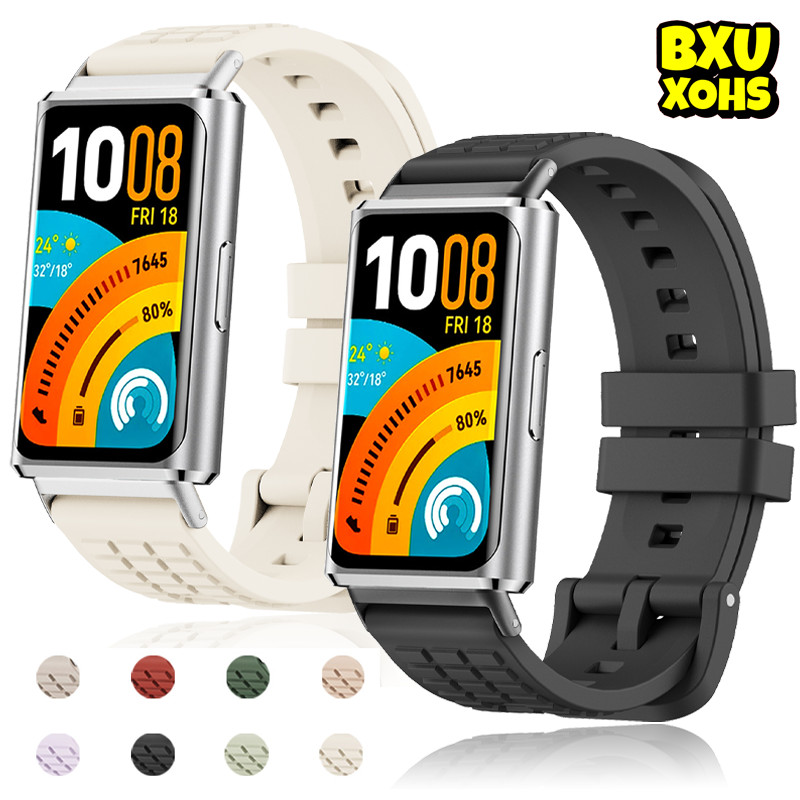 สายยางซิลิโคน for Smartwatch Huawei Band 11 / Huawei Band 11 Pro สายรัดข้อมือแบบปรับได้กีฬา สายรัดข้อมืออุปกรณ์เสริม