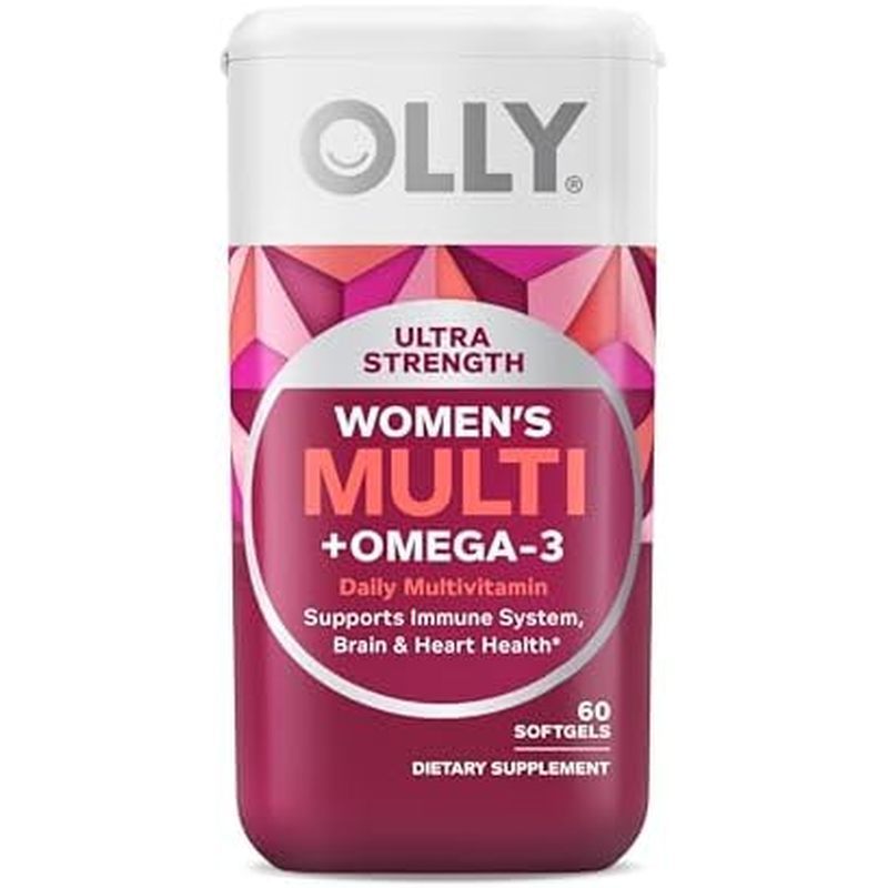 OLLY Ultra Strength Womens Multi Softgels, Overall Health and Immune Support, Omega-3s, Iron, Vitami