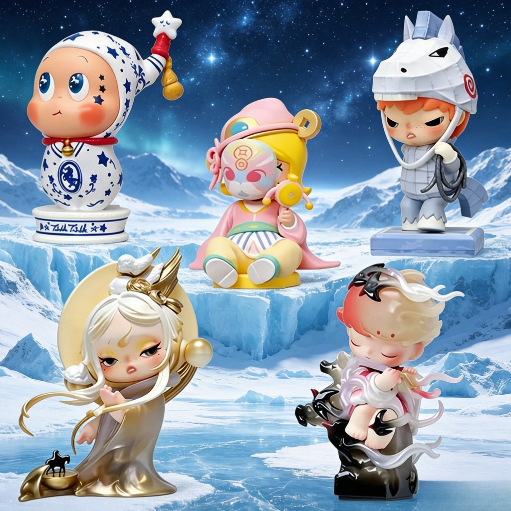 [ลับ] POPMART Dot Gold Pentium Series เครื่องประดับของเล่นอินเทรนด์รูปตุ๊กตา