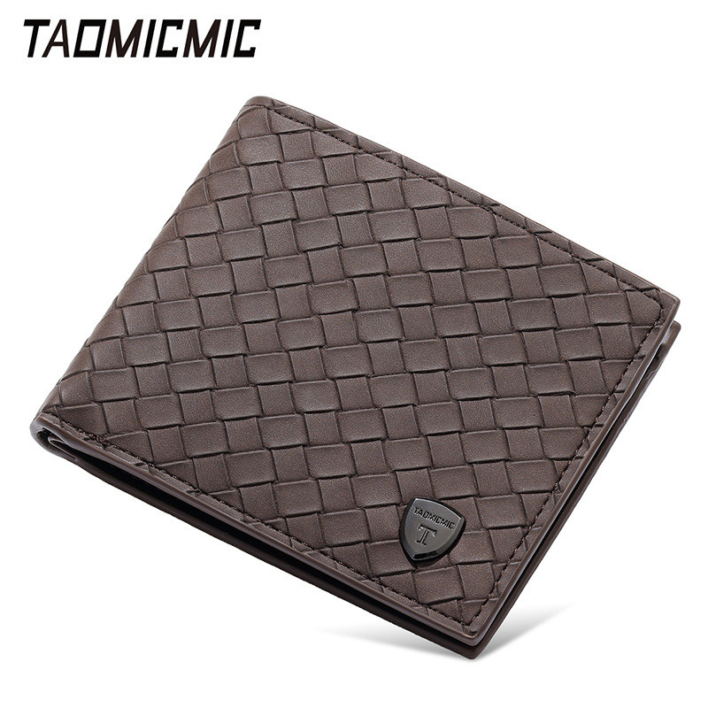 แฟชั่นทอรูปแบบกระเป๋าสตางค์ผู้ชายสั้น Casual Rhombus ออกแบบเฉพาะ PU Dollar กระเป๋าสตางค์ tb05.18