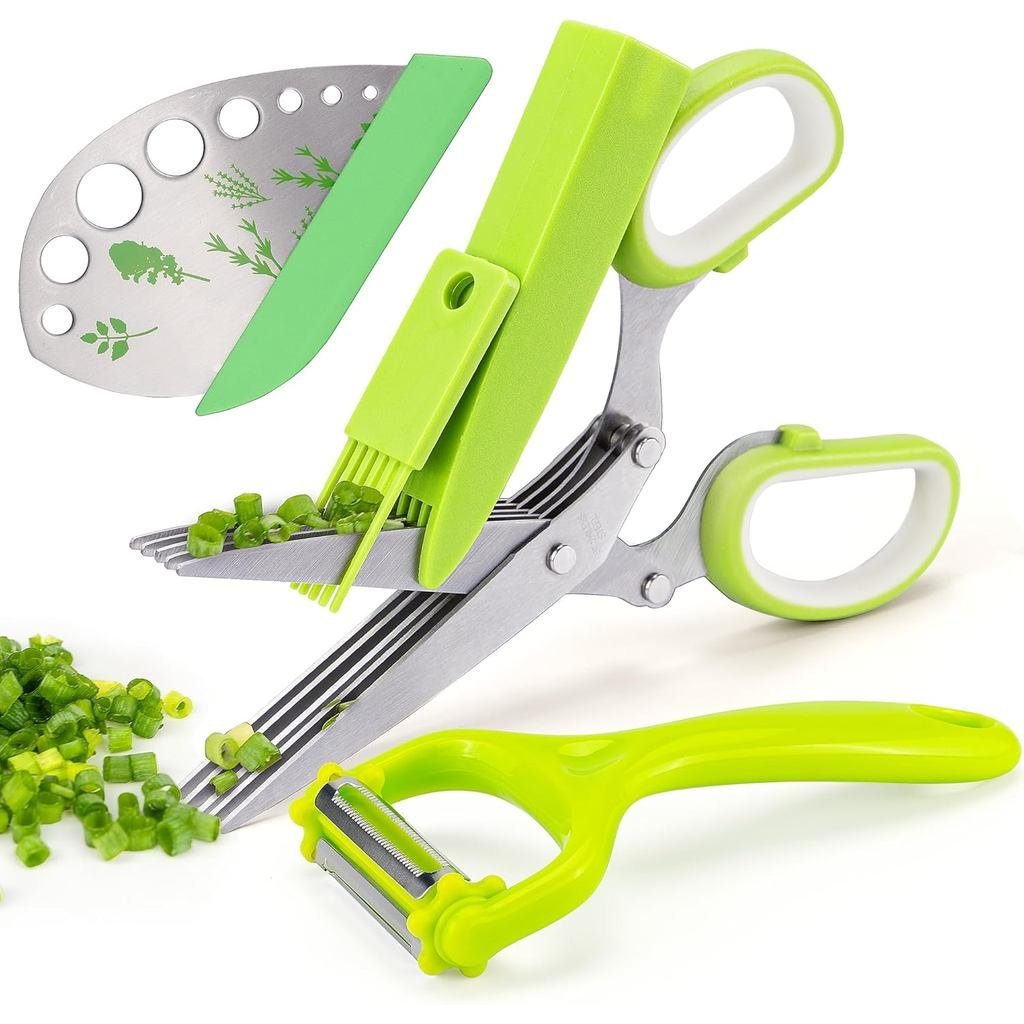 VlBlRlIT2025 อัพเกรดกรรไกรสมุนไพร, Leaf Stripper,สแตนเลส 5 ใบมีดกรรไกรครัว,Peelersสําหรับห้องครัว,fo