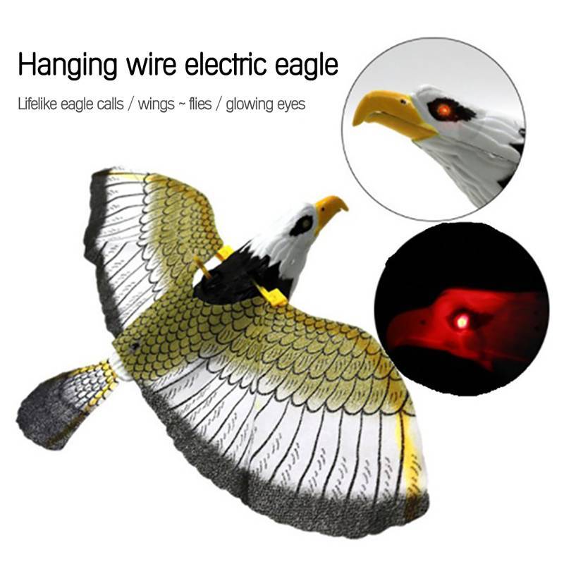 TFTH Luminous Bird Repellent แขวน Eagle พร้อมเพลง Flying Bird Scarer Flying Bird Vary