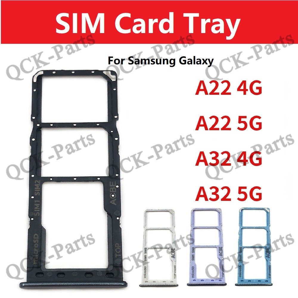 สําหรับ Samsung Galaxy A22 A32 4G 5G A225F A226B A325F A326B ซิมการ์ดถาดผู้ถืออะแดปเตอร์อุปกรณ์เสริม
