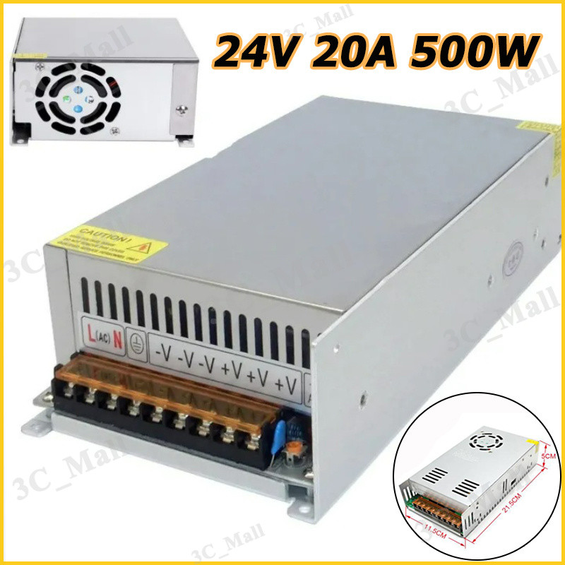 สีขาว สวิตชิ่งเพาเวอร์ซัพพลาย Switching Power Supply 24V 20A 500W 12V 33A 400W Watt สำหรับกล้องวงจรปิด