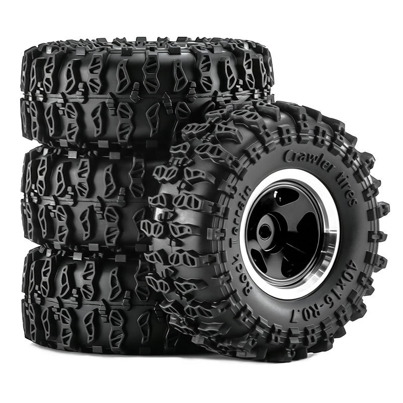 4 ชิ้น 0.7 นิ้ว 1/30 ยางโลหะและล้อสําหรับ Axial SCX30 Ford Bronco Wrangler K10 RC Crawler อะไหล่อัพเกรด