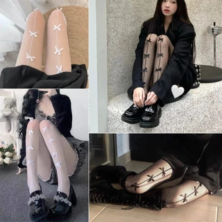 🌸ถุงน่องลูกไม้กลวง🌸ถุงน่องลาย jacquard โปร่งใสและเซ็กซี่ มีให้เลือกหลายสี🌙