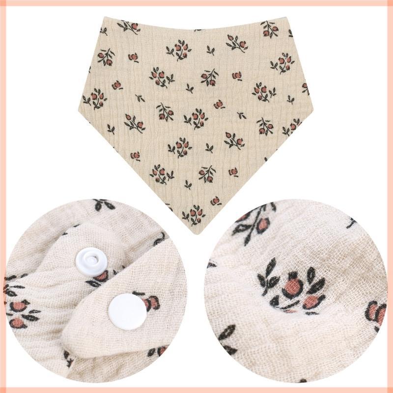 CC Baby Bib Soft Breathable Drooling Bib ผ้าฝ้ายพิมพ์ Burp ผ้า Snap Bibs ทารก Teething Bib ผ้าพันคอค