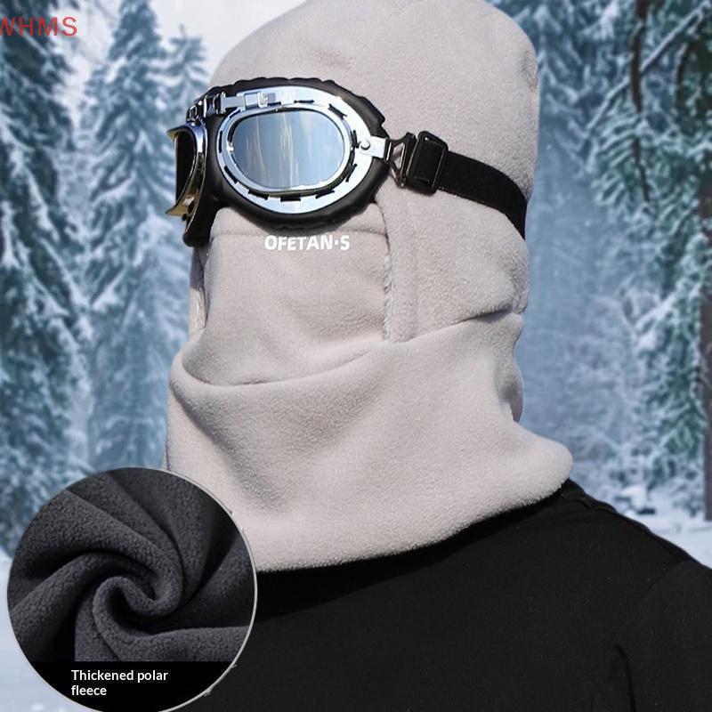 (wms) ขนแกะอบอุ่นขี่หน้ากากเต็มหน้าครอบคลุมกลางแจ้งไหมพรมขี่จักรยานรถจักรยานยนต์สกีอบอุ่นคอหน้ากากป้