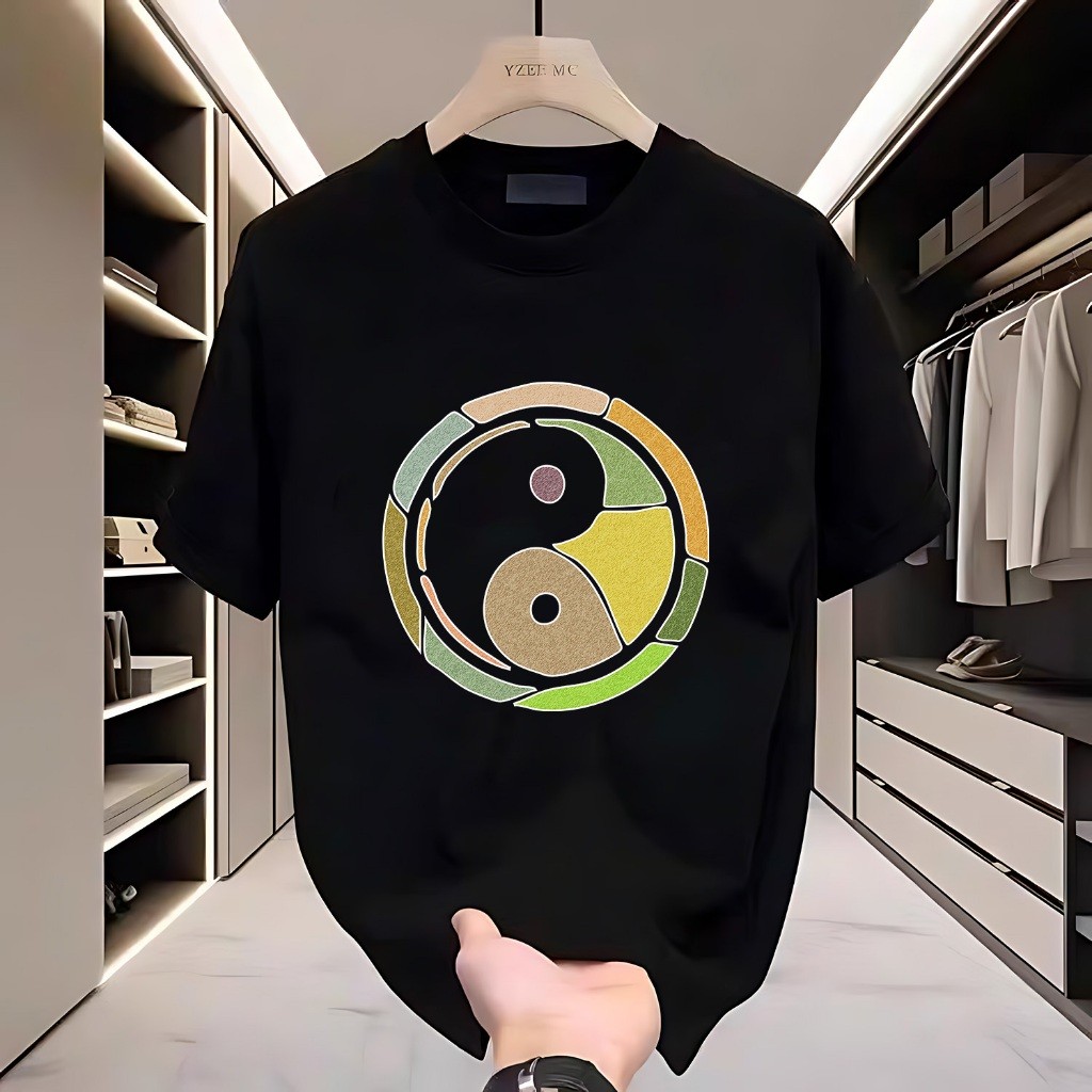 KATUN HOT Tide Plankton พิมพ์ดอกไม้พิมพ์หล่อขวดแขนเสื้อยืดฤดูร้อนใหม่ชายแขนสั้นเสื้อยืดหลวมผ้าฝ้ายรอ