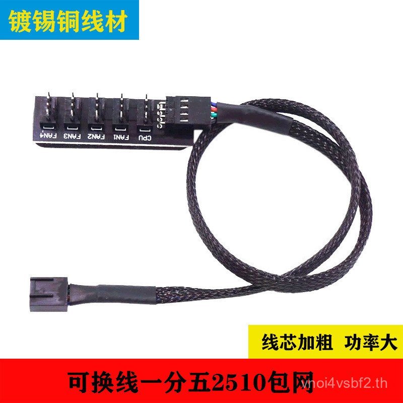 PWM ควบคุมอุณหภูมิ FAN HUB FAN HUB 4Pin One Point Five เคสคอมพิวเตอร์เมนบอร์ด CPU พัดลมควบคุมความเร็