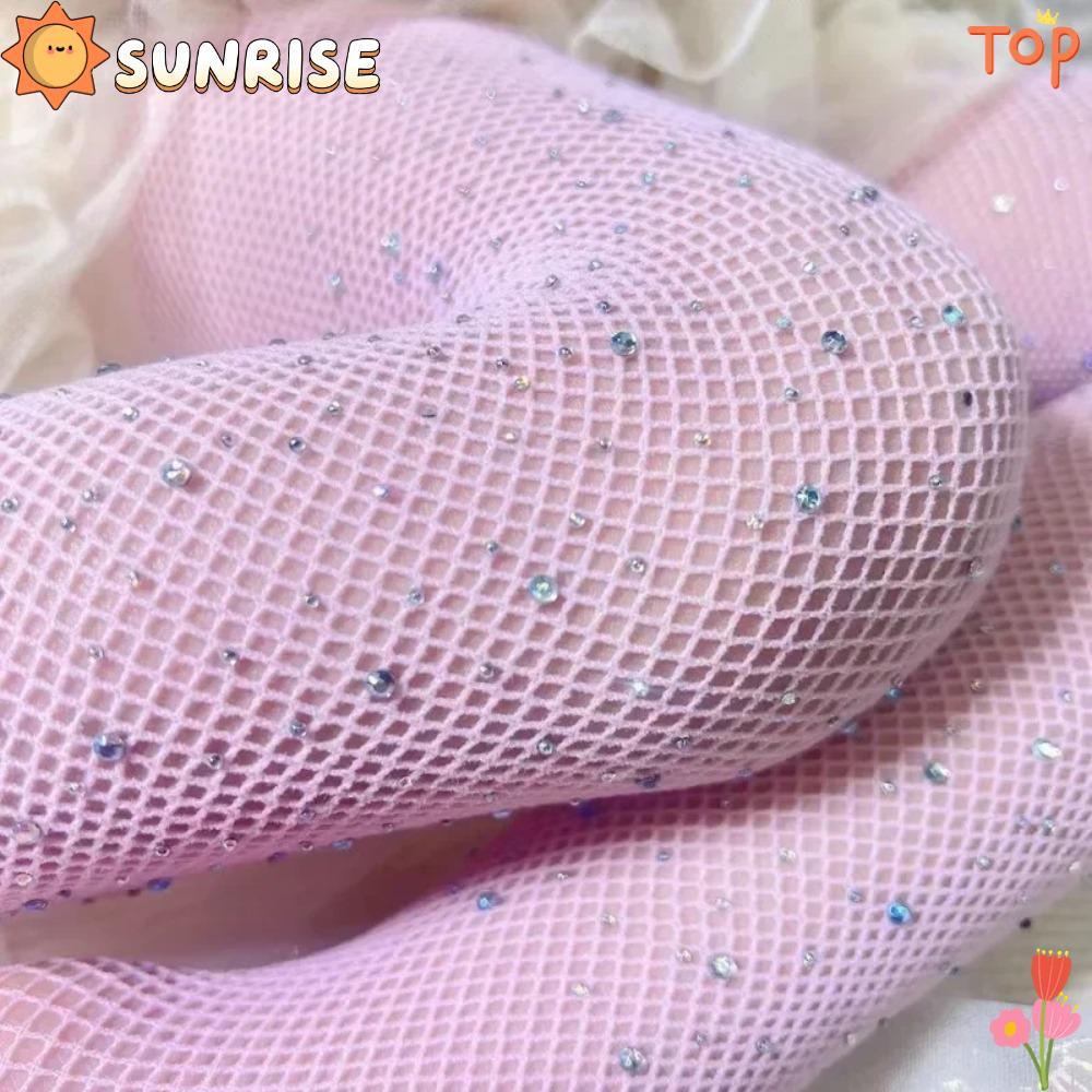 ถุงน่องแฟชั่น Dot Drill Mesh มีเลื่อมสี สำหรับเด็กหญิง
