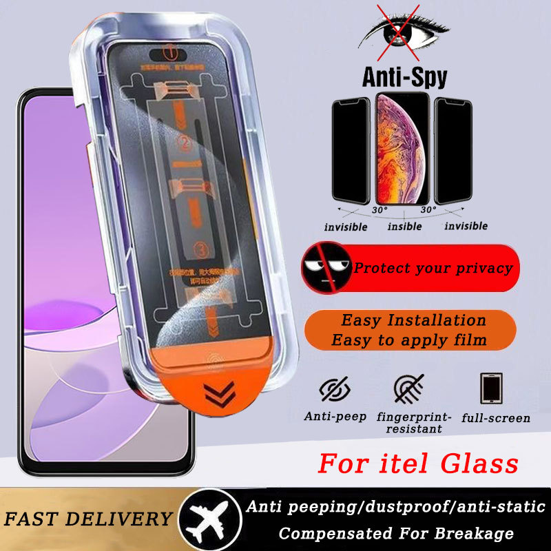 ทำความสะอาดฝุ่นโดยอัตโนมัติ ฟิล์มกระจก iิล์มกันเสือก กันมองข้าง สำหรับ Itel S23 A80 A50 A50C A05s 4G