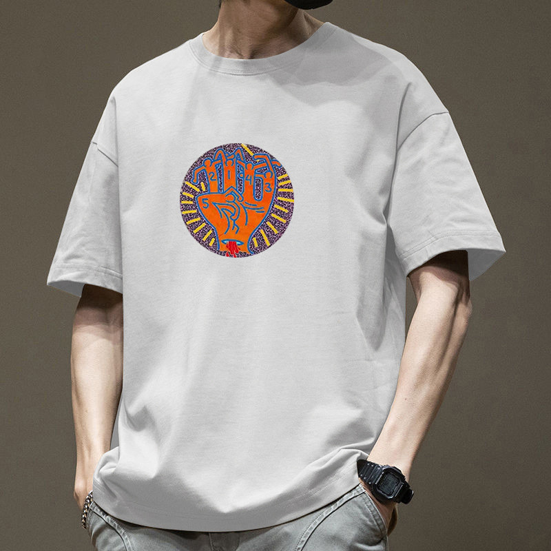 ปลาค็อด ฤดูร้อนขนาดบวกแขนสั้นคอกลมลําลองผ้าฝ้ายบางเสื้อยืดผู้ชายขนาดบวกบวกไขมันพิมพ์หลวมด้านบน2026 8