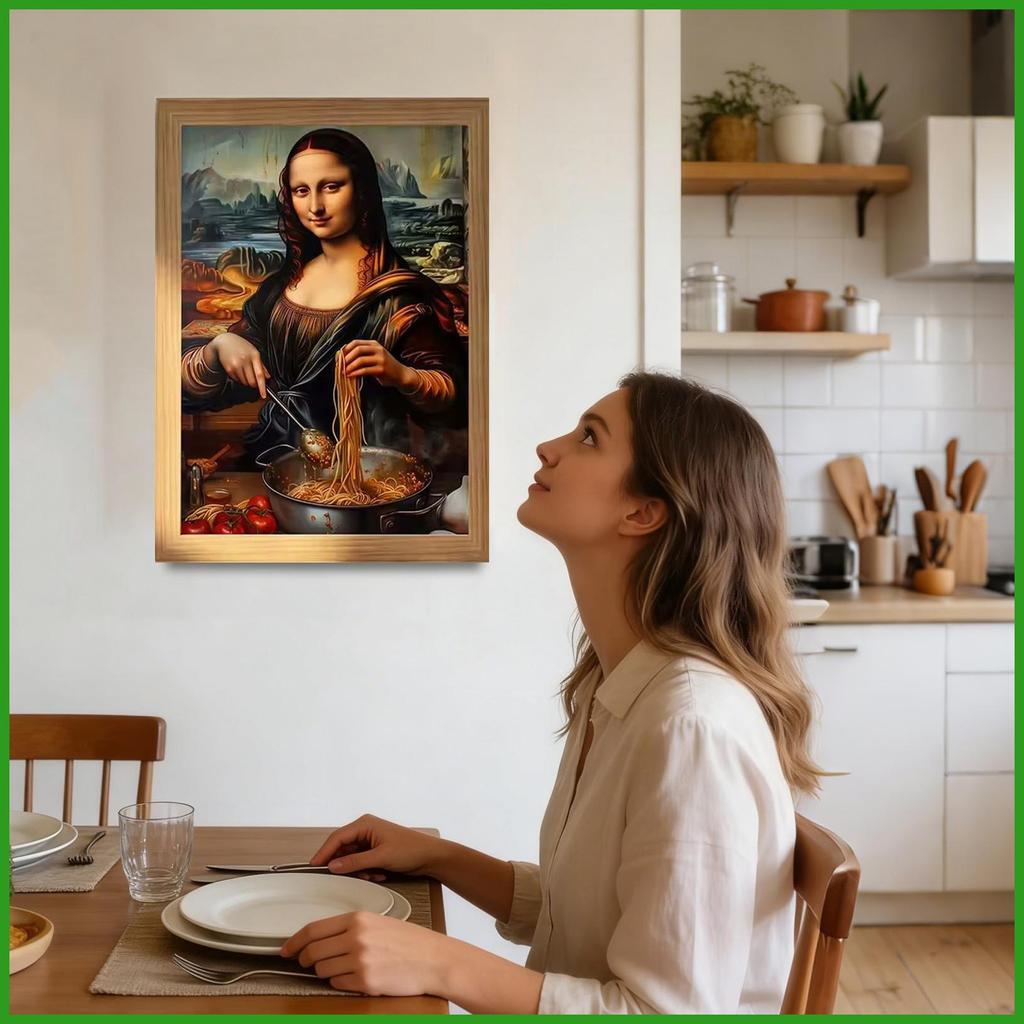 ตลก Wall Decor 12x16 นิ้ว Frameless Mona Lisa โปสเตอร์ Unframed ตลกโปสเตอร์ Wall Decor สําหรับห้องนอ