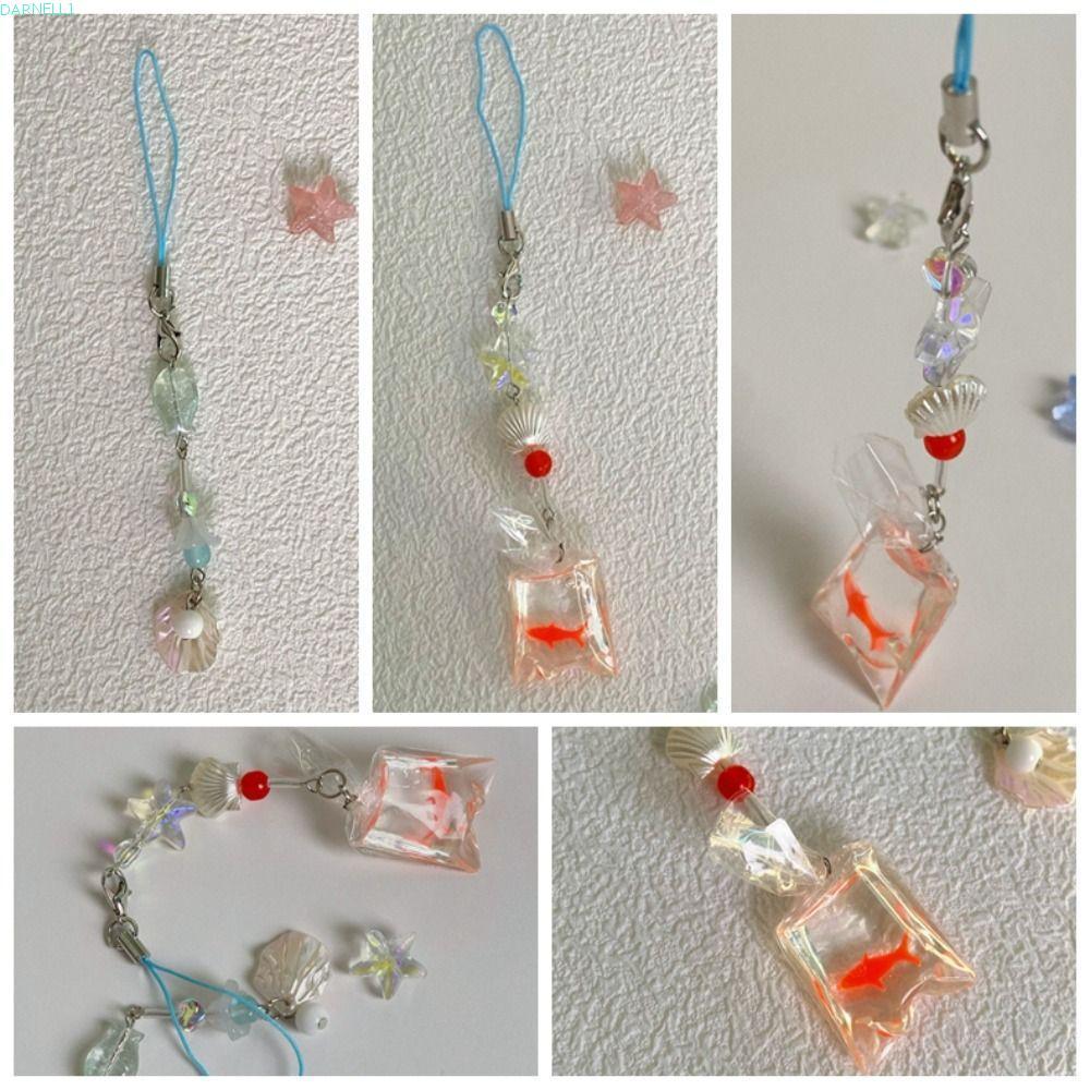 DARNELL1 Y2k Phone Lanyard, Goldfish Ocean Style Fish Phone Strap, Aesthetic Phone Charm Cute Handma