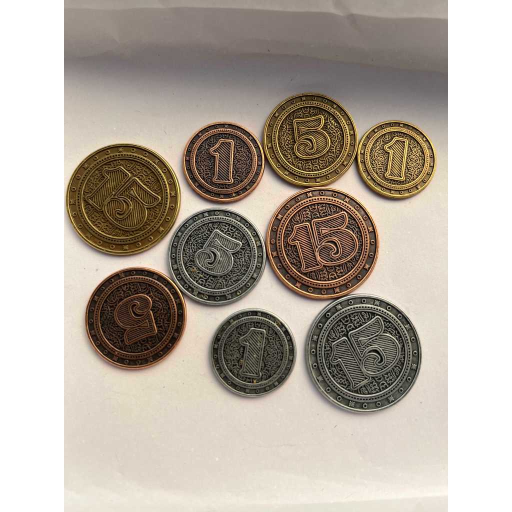 อุปกรณ์เสริมเกมกระดาน Metal token BRASS อุปกรณ์เหรียญโลหะ token ตัวเลขโลหะผสมสังกะสี