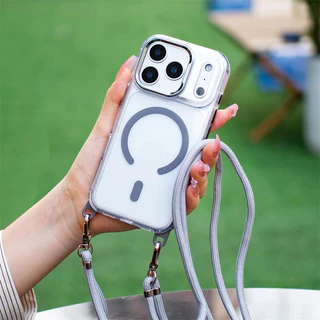 สายรัด กระเป๋าสะพายข้าง มุมเชือกเส้นเล็กโปร่งใสเคสโทรศัพท์เหมาะสําหรับ ไอโฟน17 อากาศ 16 15 14 บวก 11 12 13 มือโปร สูงสุด รองรับแม่เหล็กชาร์จไร้สายกันกระแทกฝา
